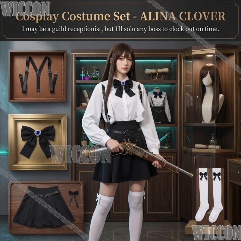 Cosplay Anime Solo - 私はギルドの受付係ですが、時間通りに退職するには誰の上司でも独占してもらいましょう コスプレ アリーナドレス ハロウィン コミックコン フェスティバル