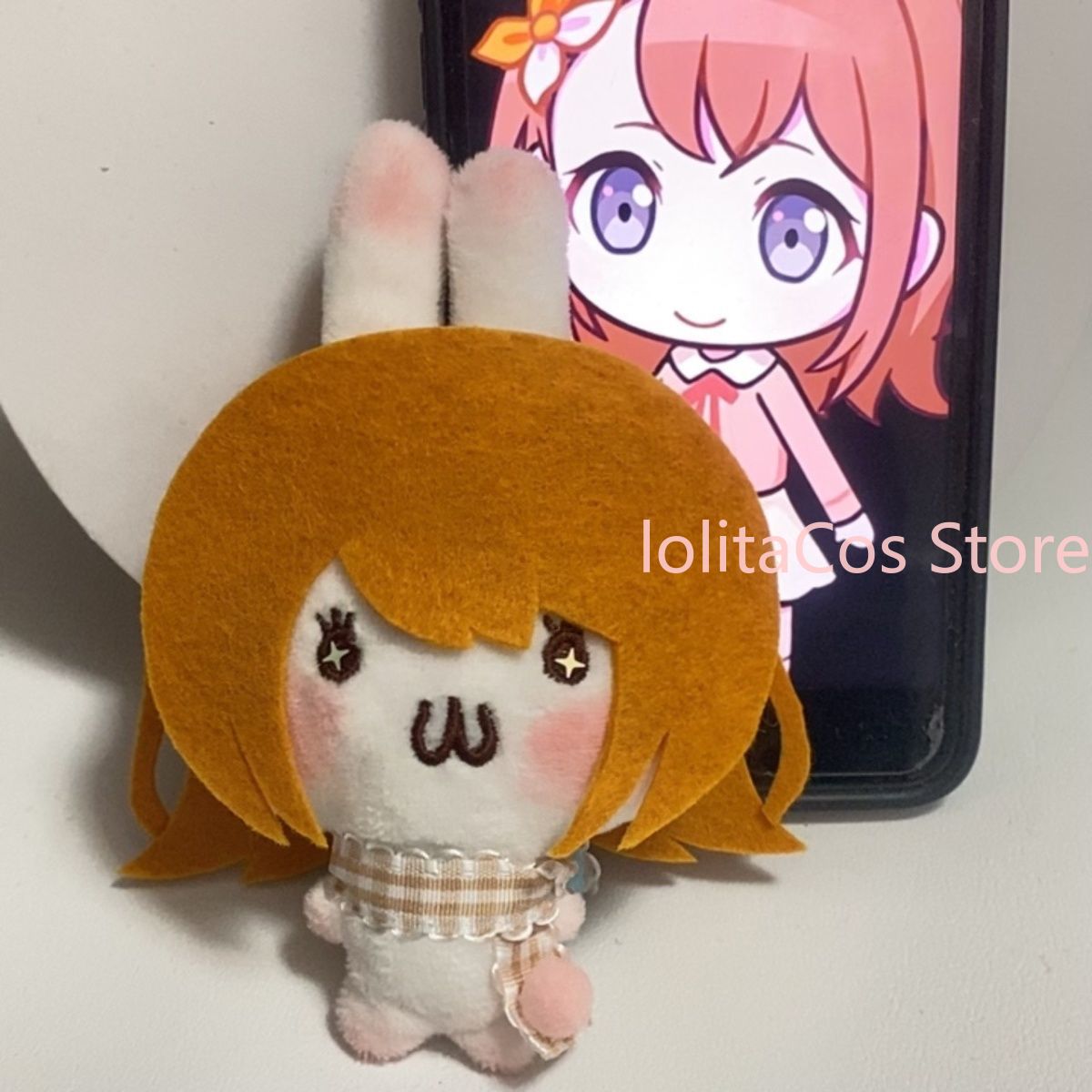 Anime Doll Cosplay - Pjsk プロジェクト SEKAI 花佐美乃り かわいい手作りぬいぐるみ かわいいバニーキーホルダー