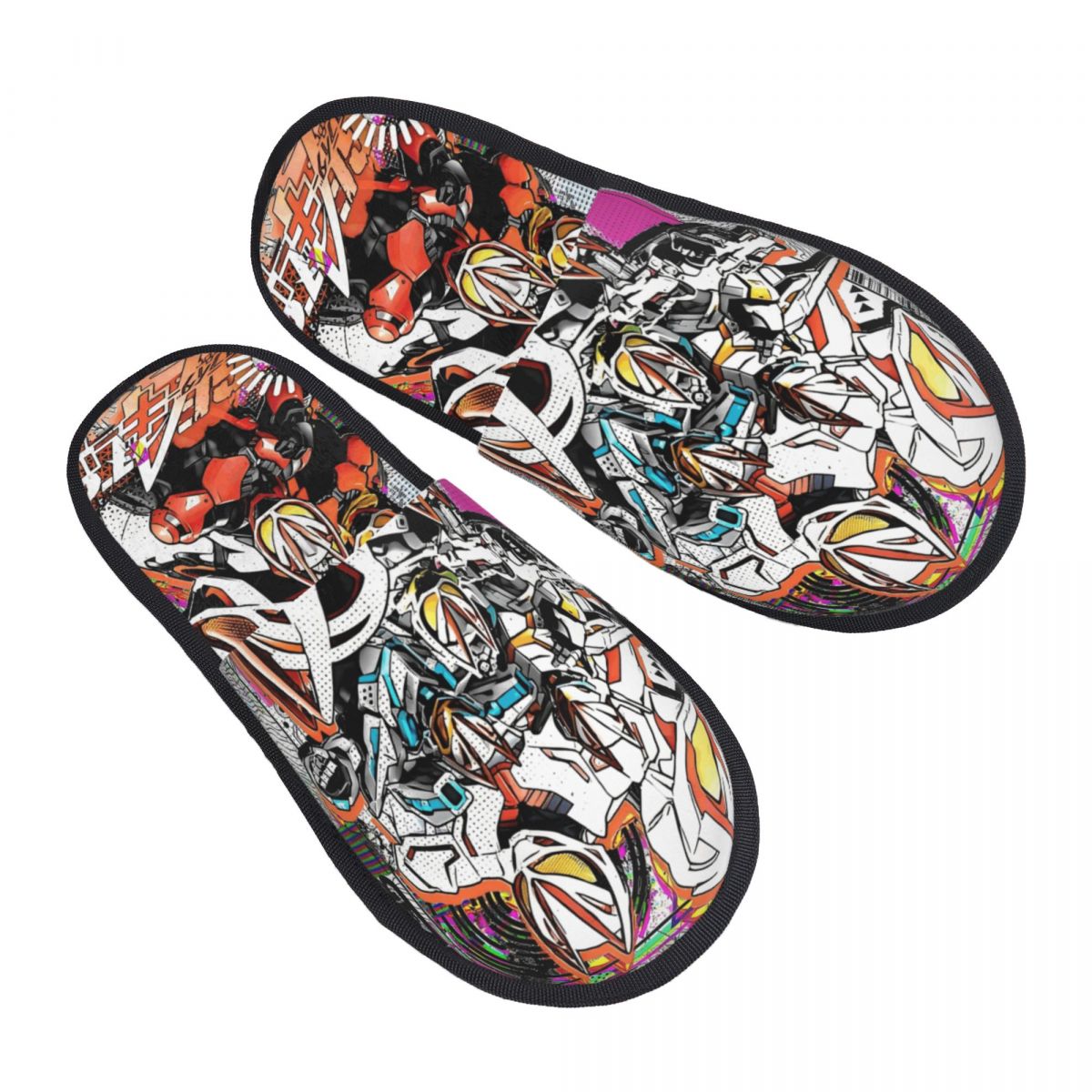 Anime Cosplay Kamen Rider - 仮面ライダーアニメ冬用コットンぬいぐるみスリッパ室内用居心地の良いメモリーフォームスライド滑り止め