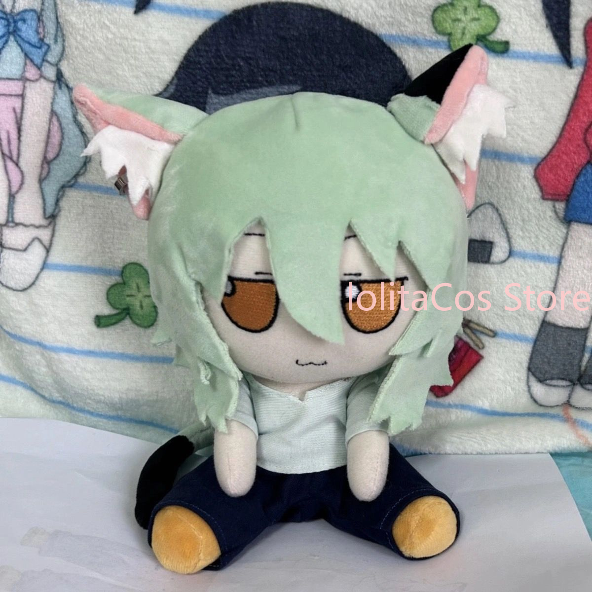 Anime Doll Cosplay - チェインスモーカーキャット ヤニネコ サトウユウコ かわいいフモぬいぐるみ アニメぬいぐるみ コスプレ着せ替えおもちゃ