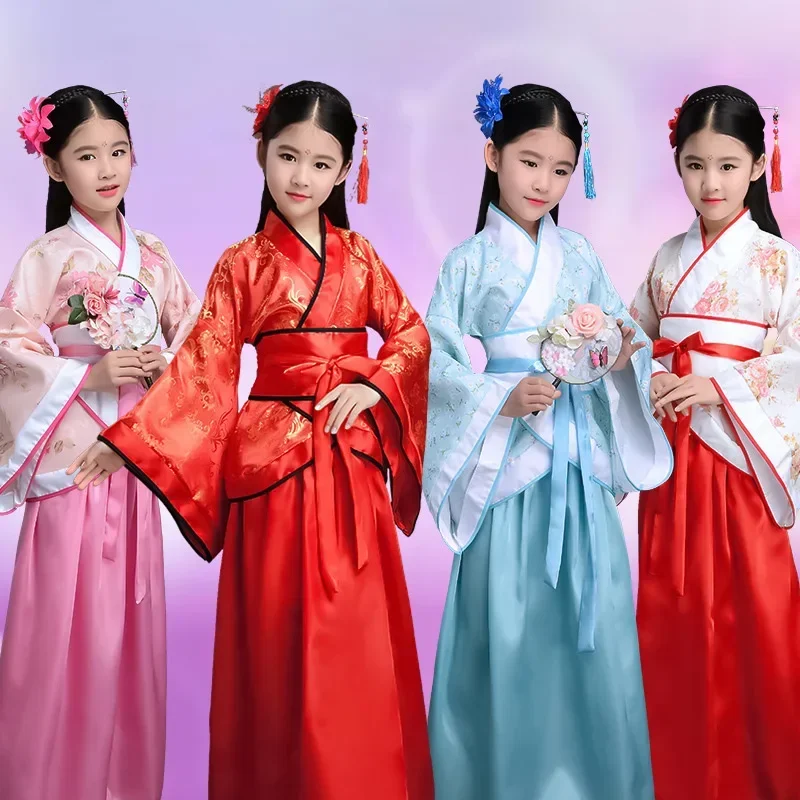 Anime Cosplay Dance - 2026キッズセット古代中国衣装ダンスパフォーマンスコスプレ中国の伝統的なドレス女の子のためのショー子供漢服