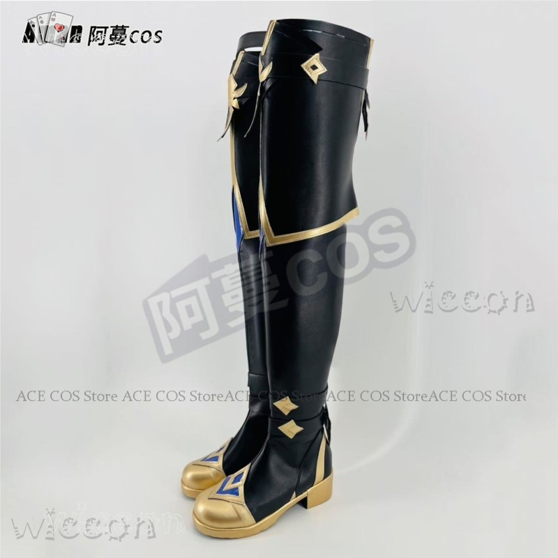 Anime Cosplay Plus Size - 原神ローヘンハイニーブーツ - ユニセックスプラスサイズコスプレシューズハロウィンゲーム小道具カスタマイズされたコスプレフルコスチュームセット
