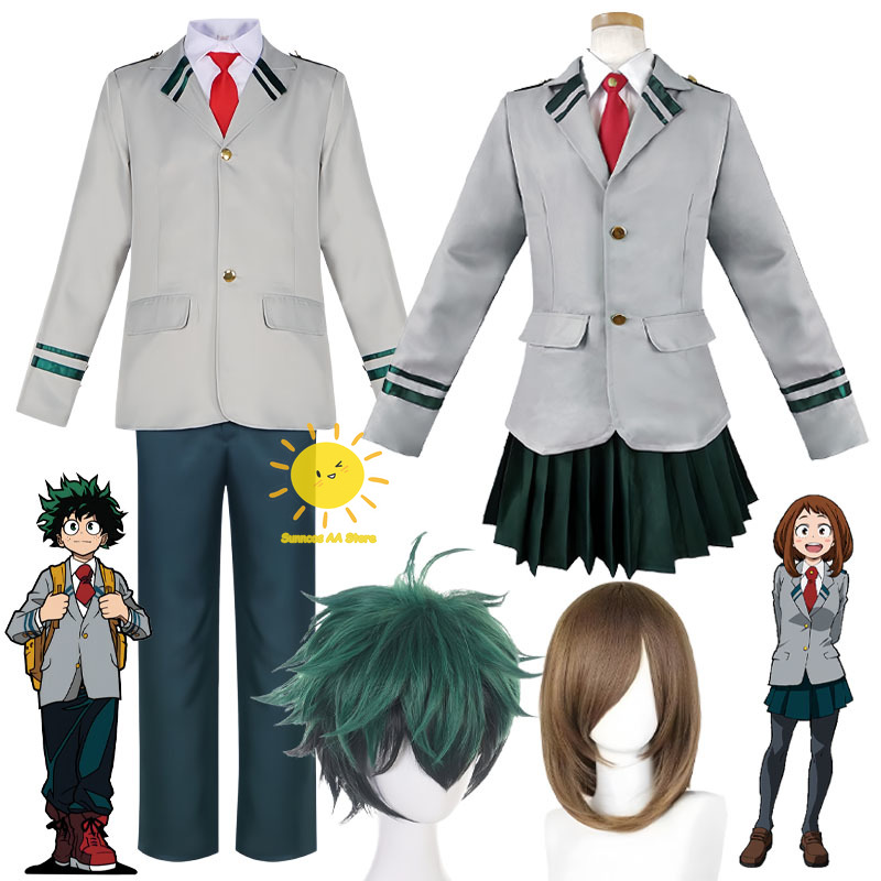 Anime Cosplay Dance - アニメ緑谷出久お茶子うららくコスプレ僕のヒーローアカデミアコスプレ衣装制服エカレットネクタイスーツハロウィンコスユニセックス