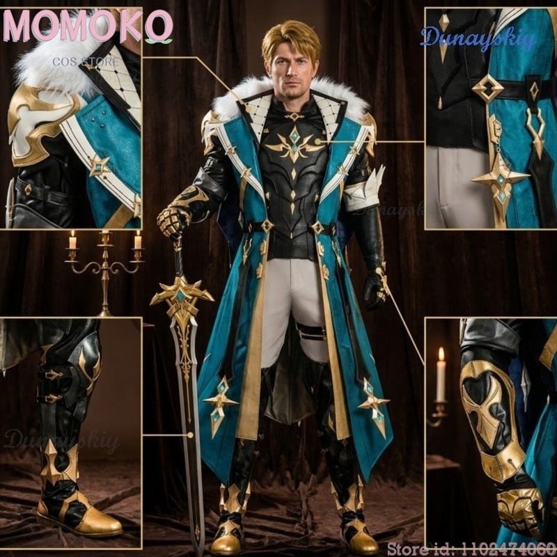 Anime Cosplay High Quality - Love CoCos ストアゲーム原神ヴァルカ高品質コスプレ衣装ウィッグハロウィンカーニバル男性衣装制服騎士膝