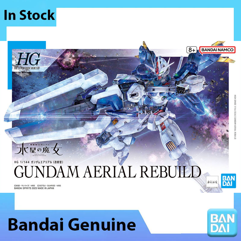 Bandai Gundam Rg - 在庫ありバンダイ 100% 本物のガンダムモデルキット HG 1/144 ガンダム空中再構築アニメアクションフィギュアコレクション組立モデルおもちゃ