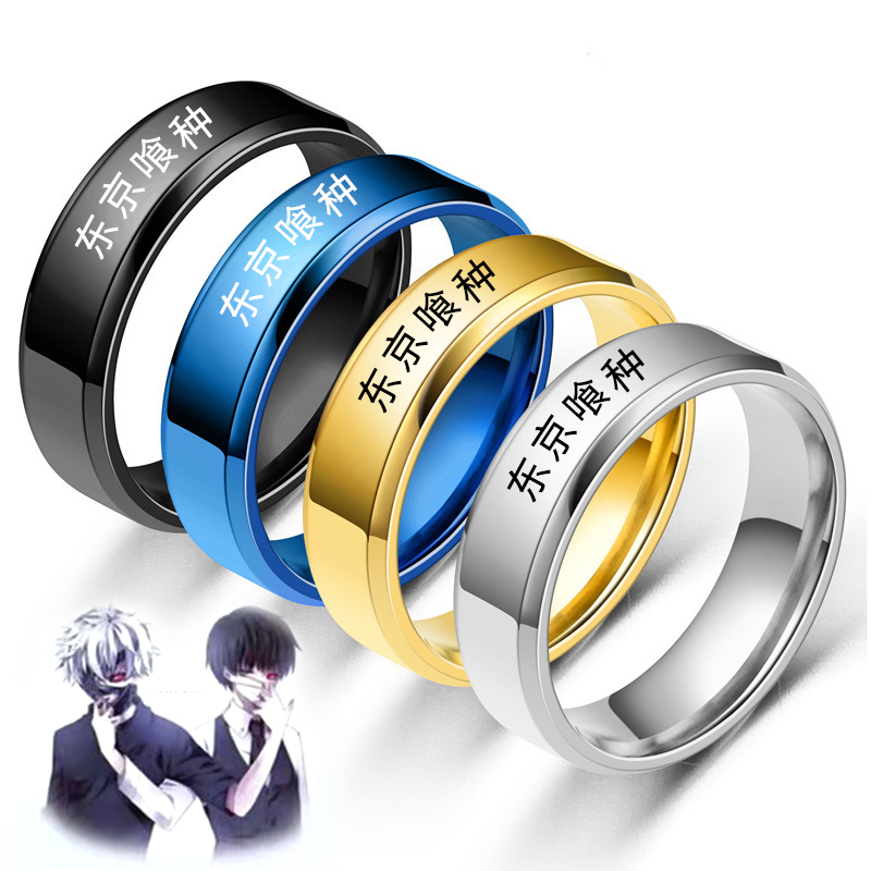 Anime Cosplay Tokyo Ghoul - 2022 ファッションコスプレアニメ東京グールケンカネキブラックスライバー 316L ステンレス鋼リング男性女性ジュエリーアニメファン
