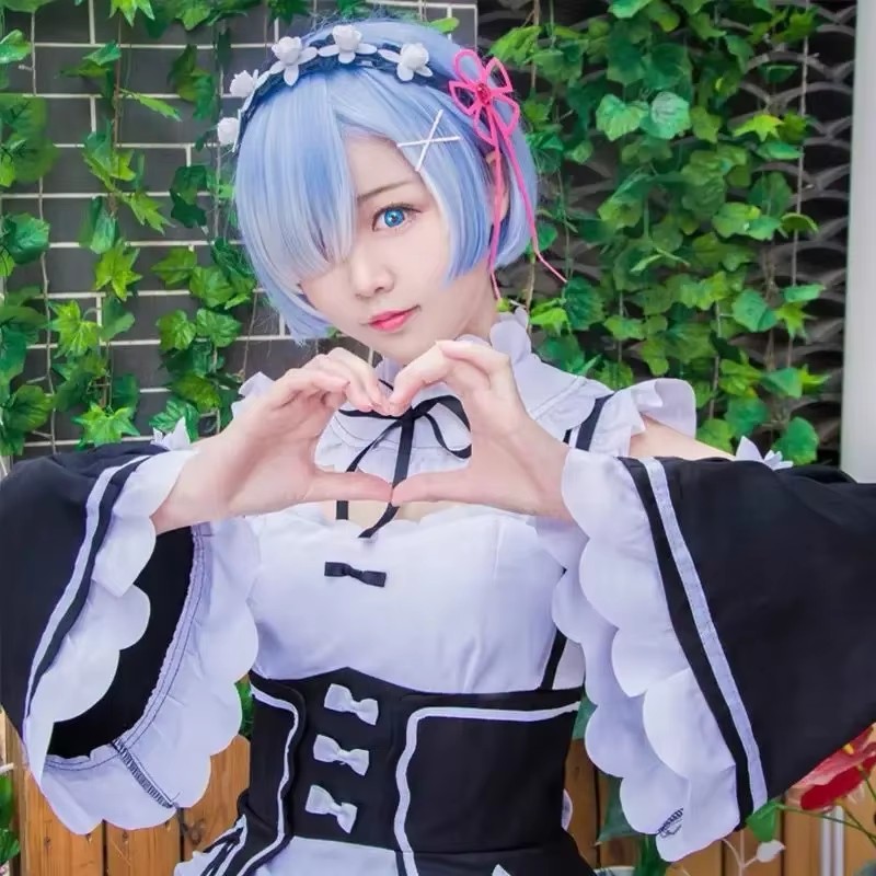アニメ再ゼロから始める異世界生活ラムレムコスプレドレススーツ - Re Zero Rem Wig のレビューと価格