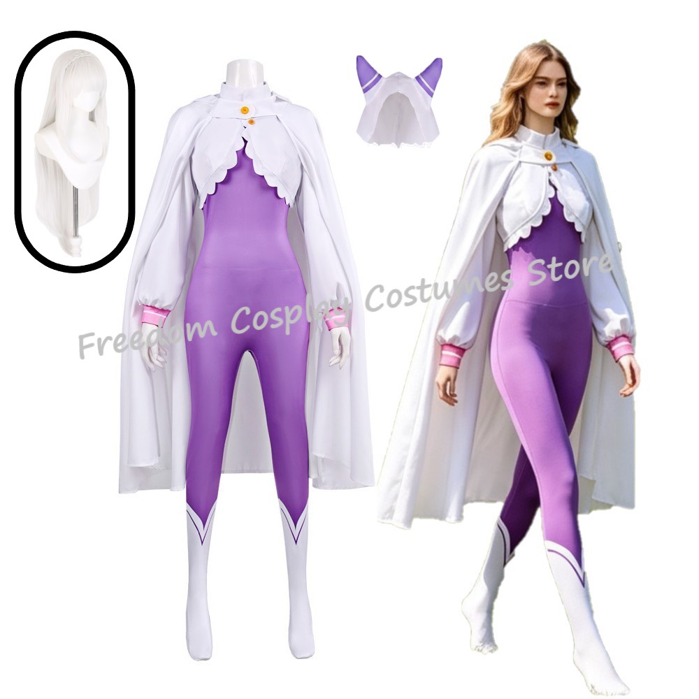 新しいエミリア・リゼロコスプレ衣装ウィッグセクシーな紫のボデ - Anime Cosplay Re Zero のレビューと価格