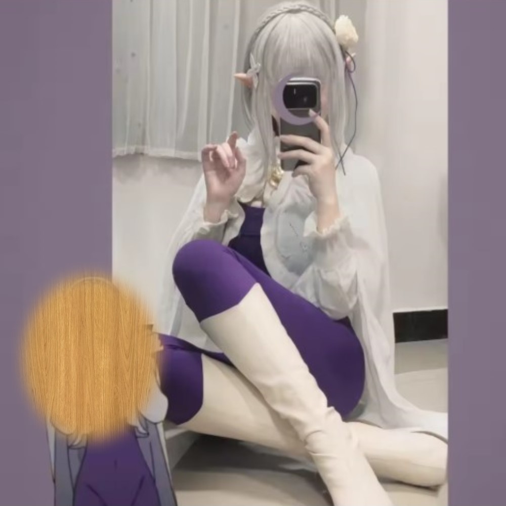 新しいエミリア・リゼロコスプレ衣装ウィッグセクシーな紫のボデ - Anime Cosplay Re Zero のレビューと価格
