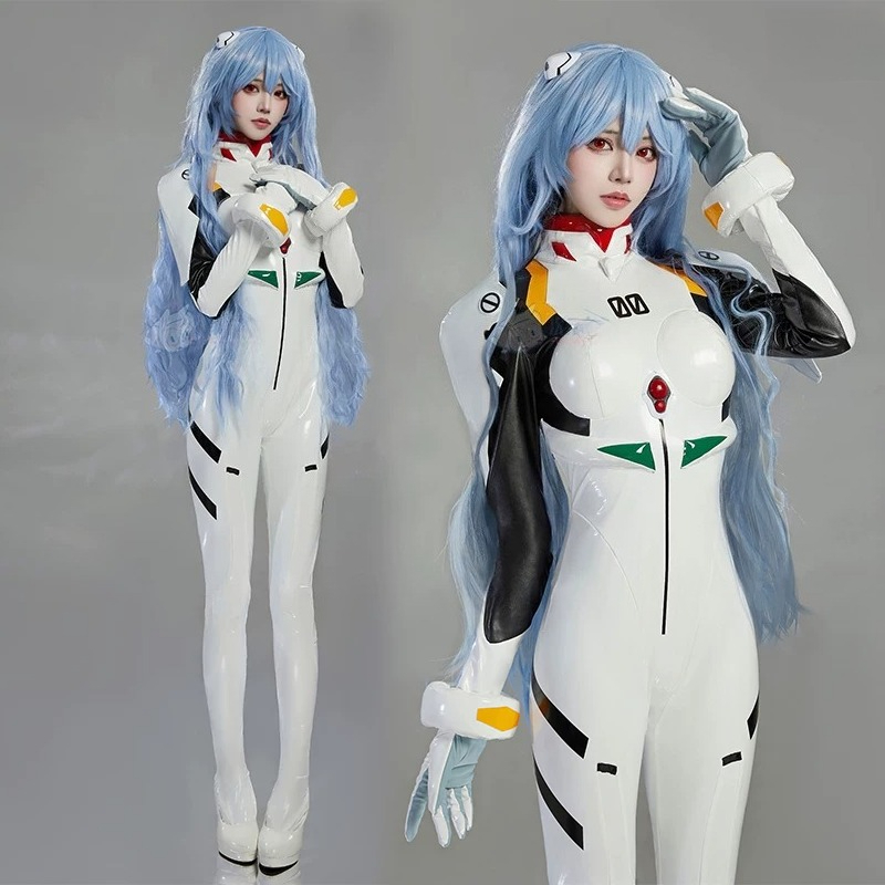 綾波レイ プラグスーツ コスプレ衣装 ホワイト PU レザー - Anime Cosplay High Quality のレビューと価格