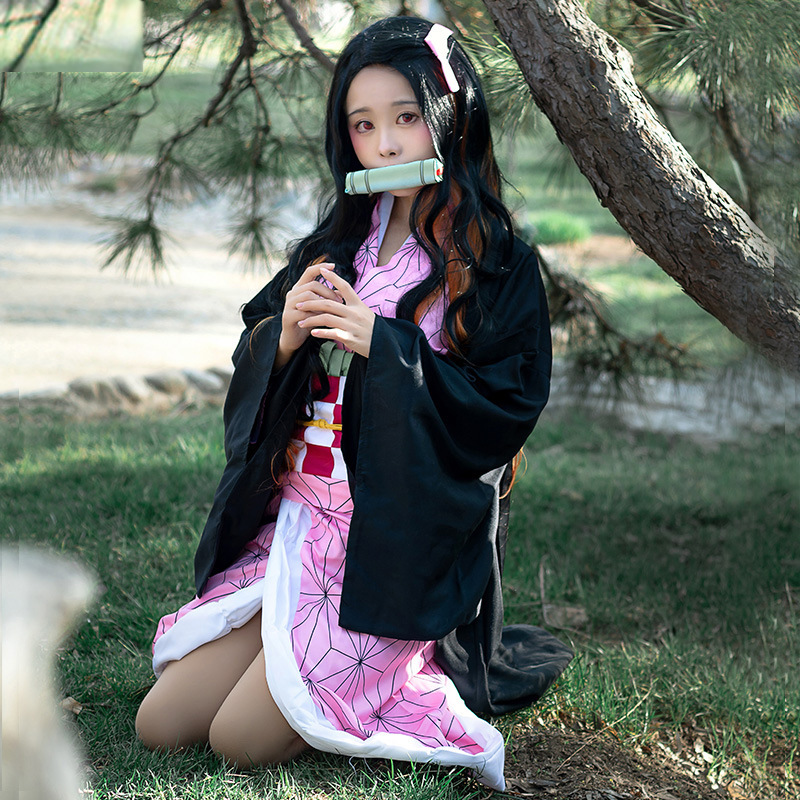 ねずこカマド コスプレ衣装 鬼滅の刃 着物衣装 竹製マズル付 - Demon Slayer Haori のレビューと価格