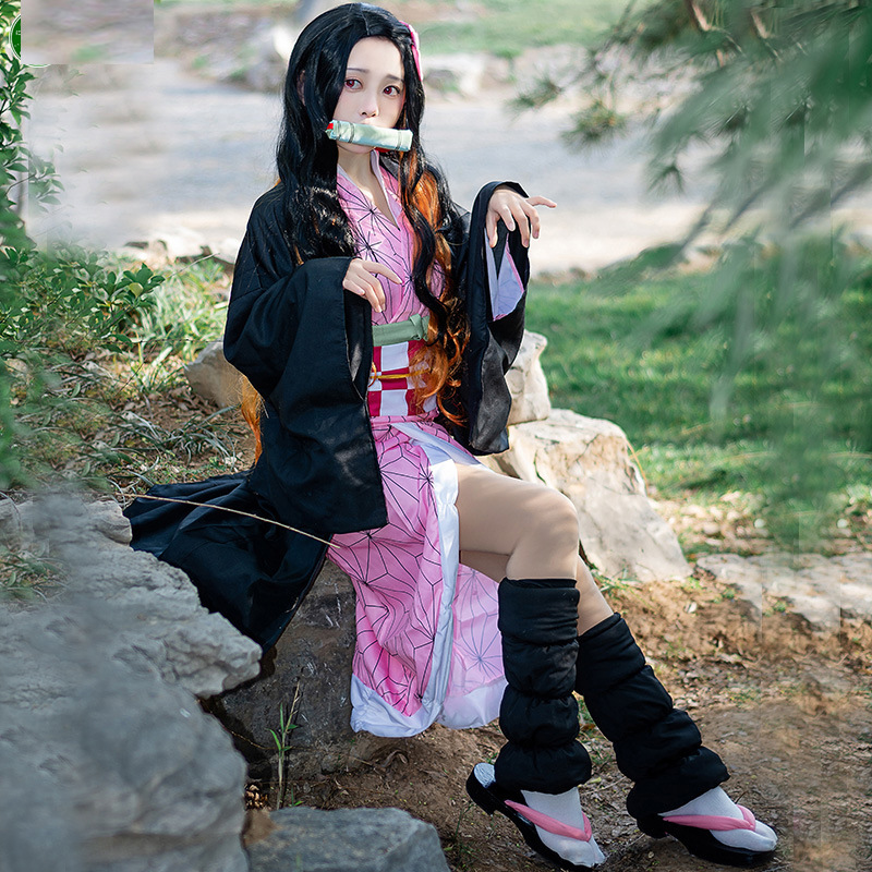 ねずこカマド コスプレ衣装 鬼滅の刃 着物衣装 竹製マズル付 - Demon Slayer Haori のレビューと価格