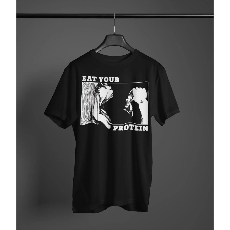 Eat Your Protein「楽しいアニメミームTシャツ - Anime Cosplay Meme のレビューと価格