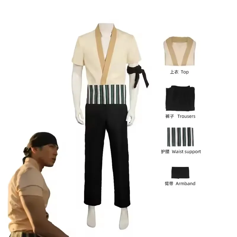 アニメ実写版ロロノア・ゾロコスプレ衣装シャツパンツ衣装ファン - Cosplay Anime Zoro のレビューと価格