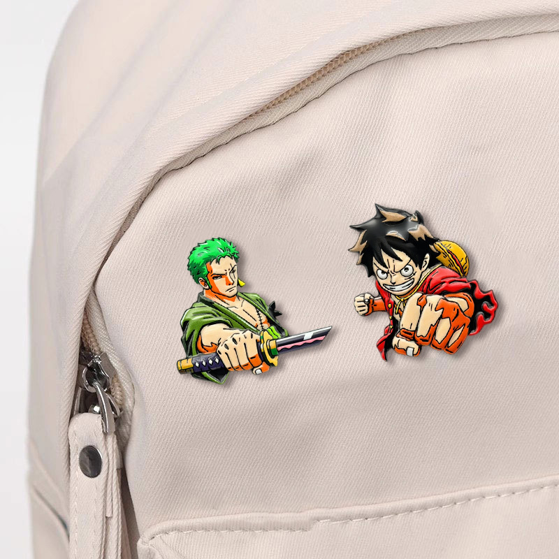 4 個ワンピース漫画キャラクターブローチセット Q バージョ - Cosplay Anime Zoro のレビューと価格