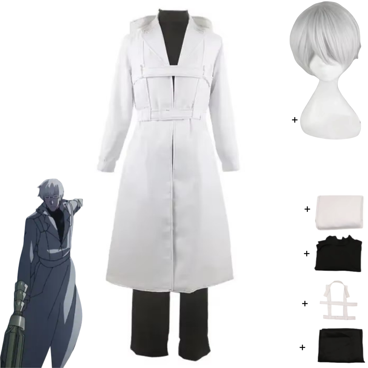 アニメ東京グール: 再有馬公生コスプレ衣装白ロングトレンチコ - Anime Cosplay Tokyo Ghoul のレビューと価格