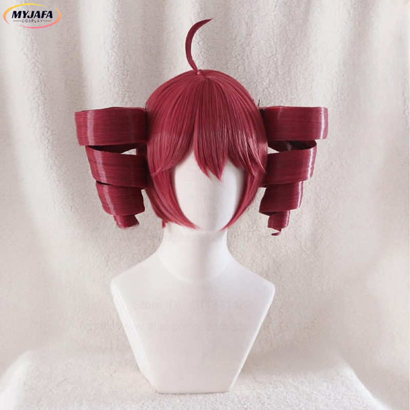 アニメカサネテトコスプレウィッグかわいい赤いクリップヘリカル - Anime Cosplay Red Hair のレビューと価格