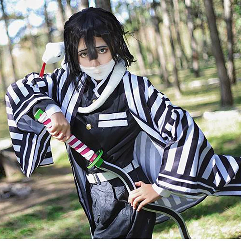 アニメデーモンスレイヤーコスプレ衣装鬼滅の刃伊黒小芭内羽織着 - Demon Slayer Haori のレビューと価格