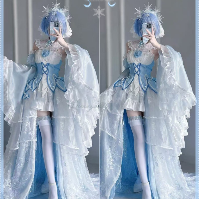 ハロウィンコスチューム大人アニメリゼロラムゴージャスな制服コ - Re Zero Rem Wig のレビューと価格